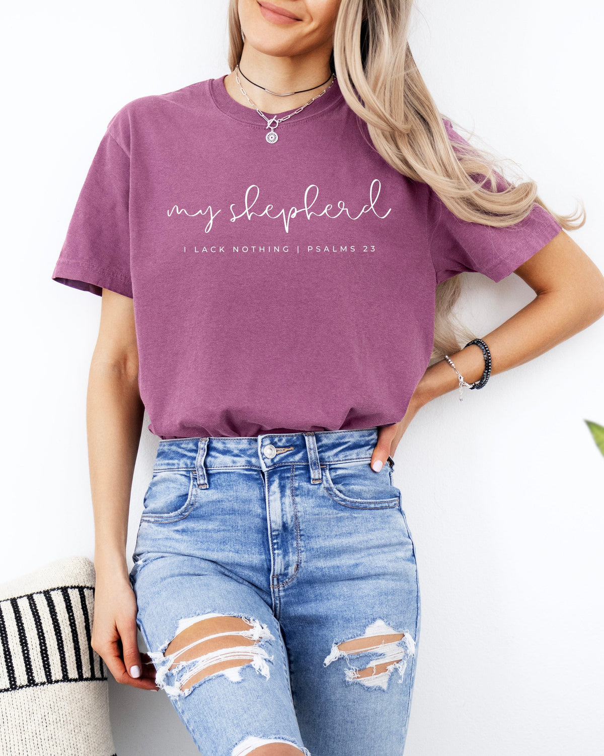 He is my shepherd Psalm Christian Comfort Colors T Shirt