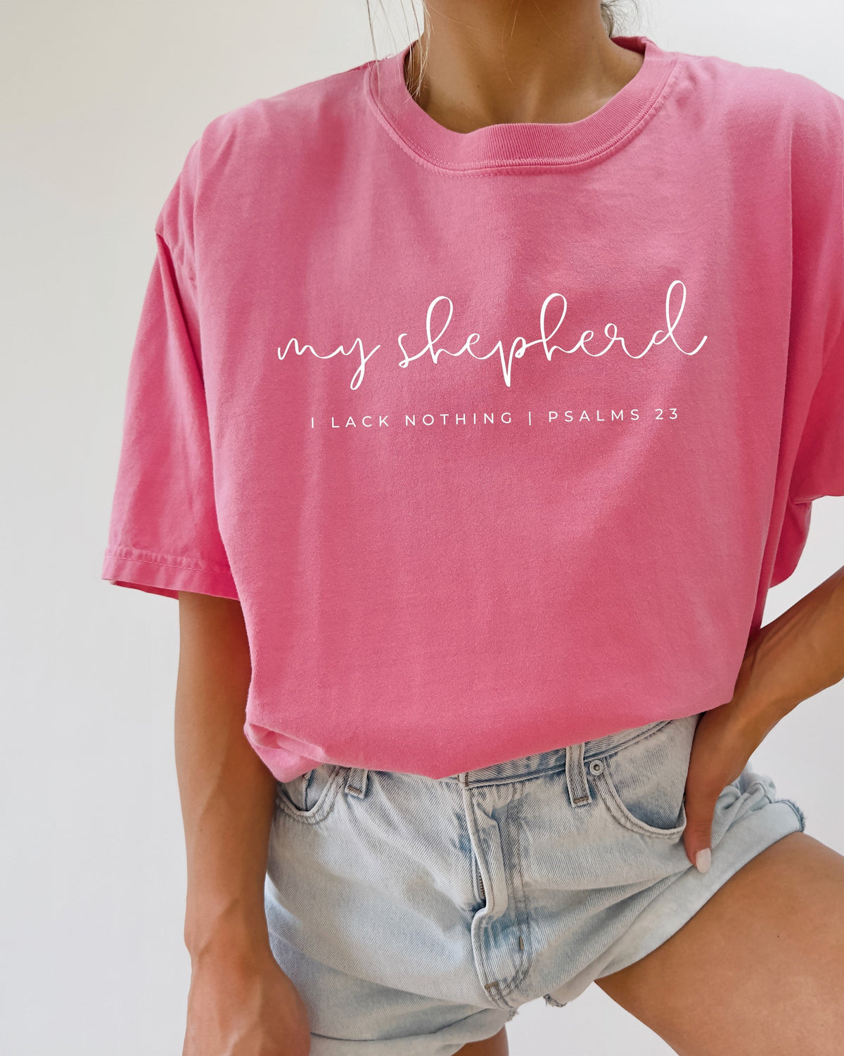 He is my shepherd Psalm Christian Comfort Colors T Shirt