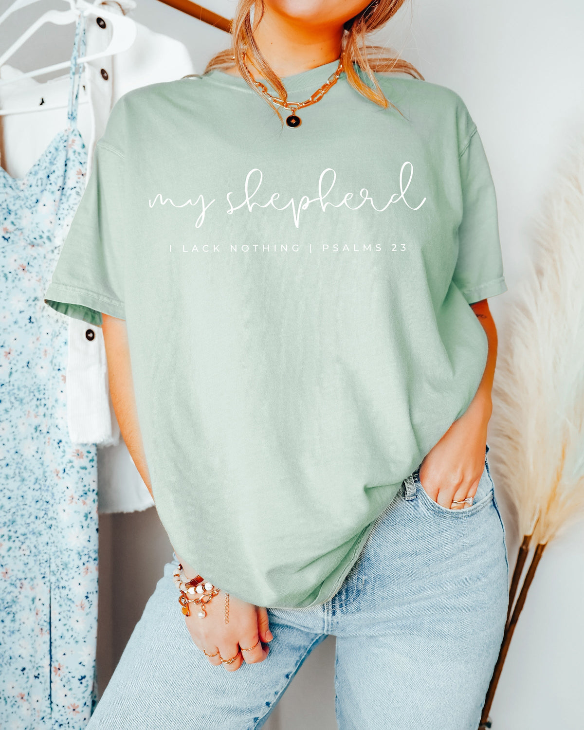 He is my shepherd Psalm Christian Comfort Colors T Shirt